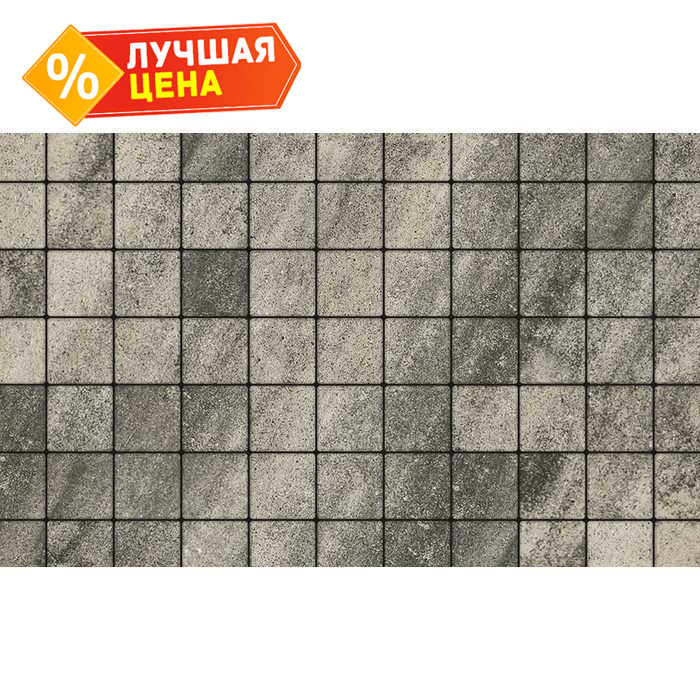 Плитка тротуарная Квадрат (ЛА-Линия) Б.3.К.6 Листопад гладкий Антрацит 100x100x60 мм