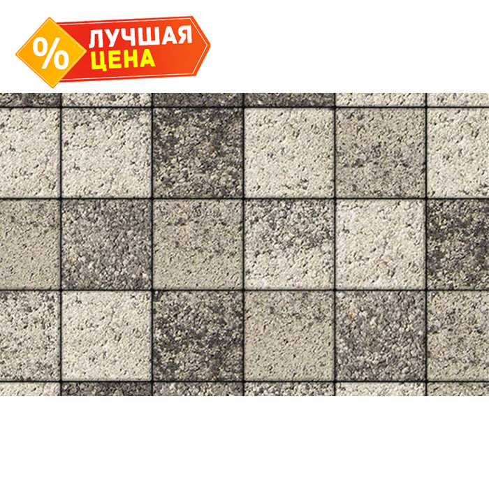 Плитка тротуарная Квадрат (ЛА-Линия) Б.2.К.6 Листопад гранит Антрацит 200x200x60 мм