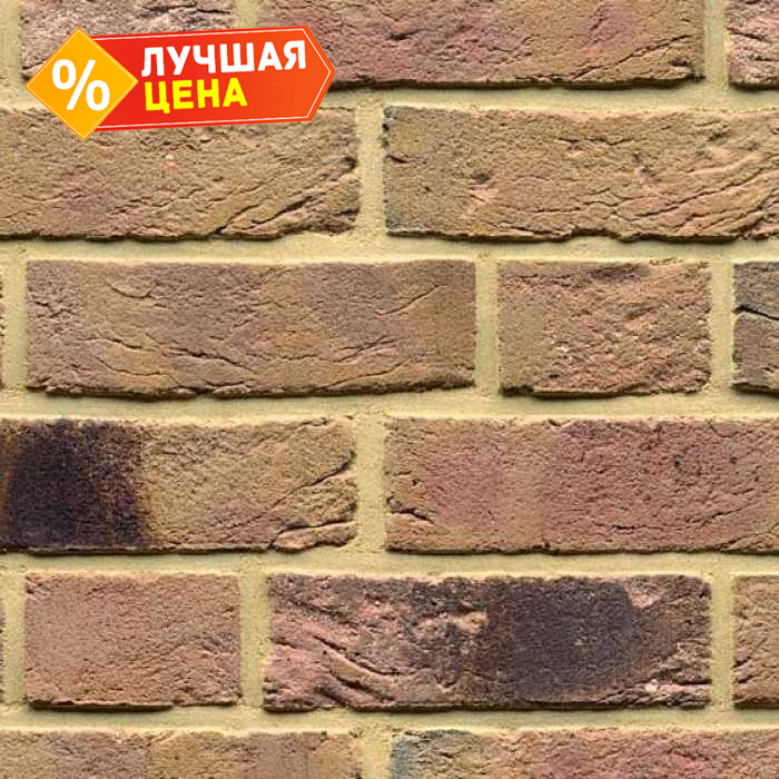 Кирпич облицовочный Muhr Nr 42, Wardbunt, 210х100х65 мм