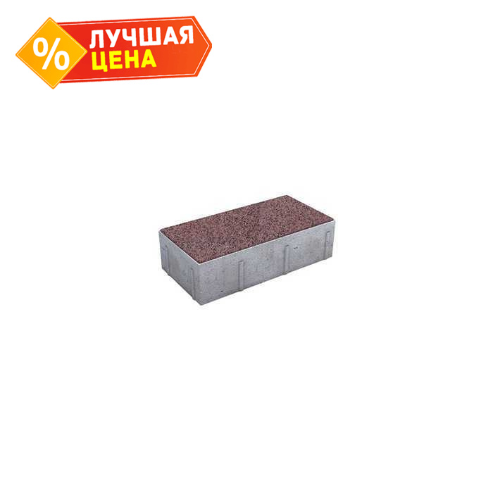 Плитка тротуарная Прямоугольник (Ла-Линия) Б.10.П.8 гранит + красный с черным, 300x150x80 мм