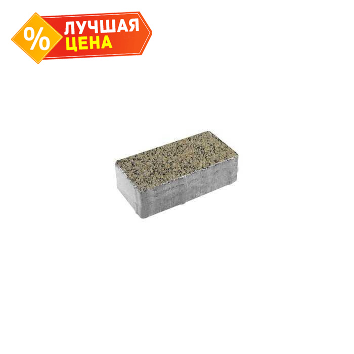 Плитка тротуарная Прямоугольник (Ла-Линия) Б.2.П.8 Гранит+ желтый с черным 200x100x80 мм