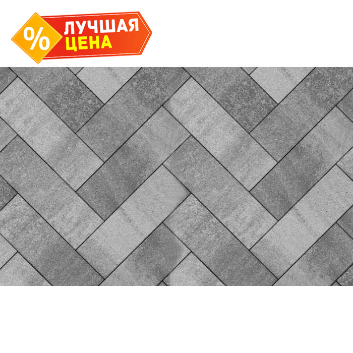 Плитка тротуарная Паркет Б.6.П.8 Искусственный камень Шунгит 600x200x80 мм
