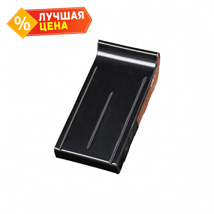 Клинкерный завершающий водоотлив Terca Black глазурованный, 215*105*30 мм