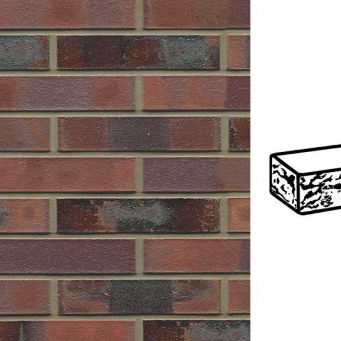 Кирпич клинкерный Muhr 04KS Rotbraun-bunt Kohle Spezial готик, 240х115х52 мм