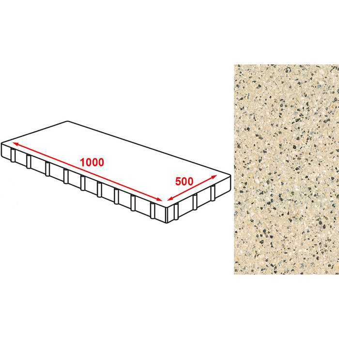Плита тротуарная Готика Granite FERRO, Жельтау, 1000x500x80 мм