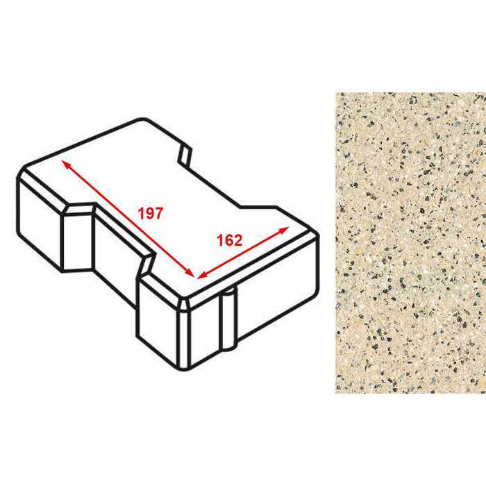 Плитка тротуарная Готика Granite FERRO, катушка, Жельтау 197x162x60 мм
