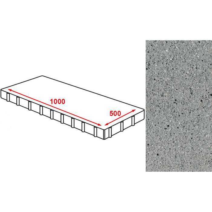Плита тротуарная Готика Granite FERRO, Цветок Урала, 1000x500x80 мм