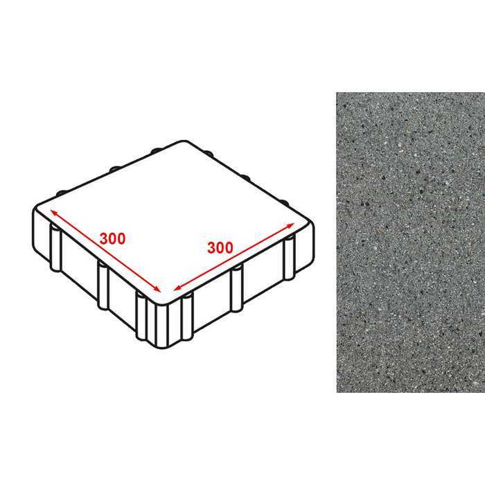 Плитка тротуарная Готика Granite FERRO, Исетский 300x300x60 мм