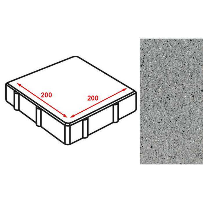 Плитка тротуарная Готика Granite FERRO, квадрат, Цветок Урала 200x200x80 мм