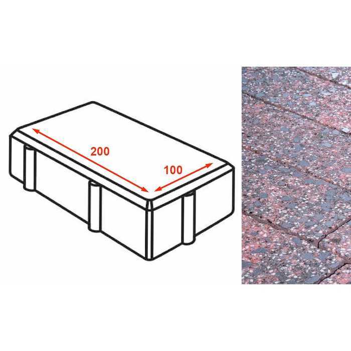 Плитка тротуарная Готика Granite FINERRO, брусчатка, Дымовский 200x100x80 мм