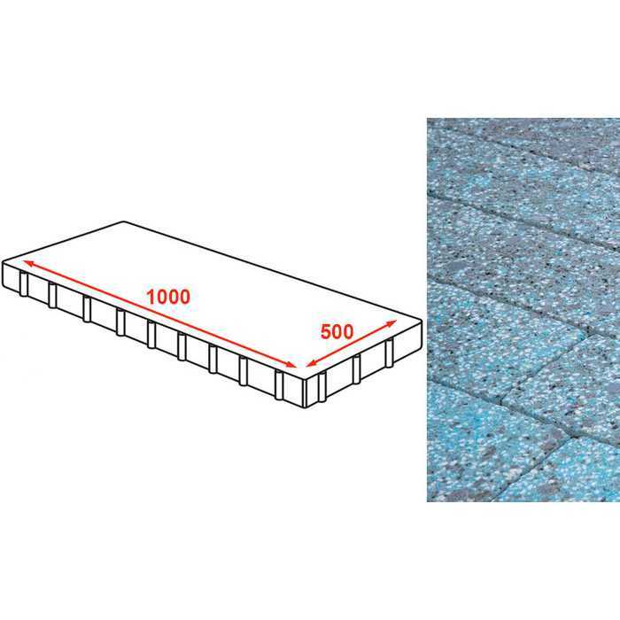 Плита тротуарная Готика Granite FINERRO, Азул Баxия 1000x500x80 мм
