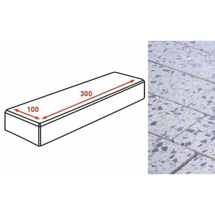 Плитка тротуарная Готика Granite FINERRO, паркет, Грис Парга 300x100x80 мм