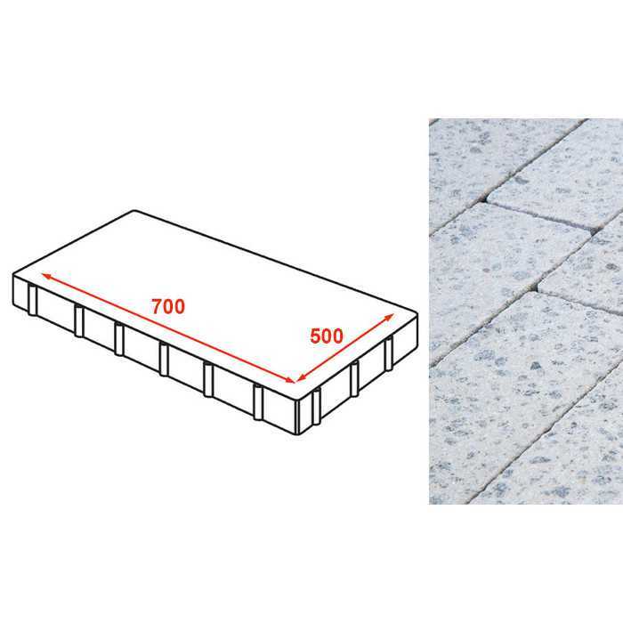 Плита AI тротуарная Готика Granite FINERRO, Мансуровский 700x500x80 мм