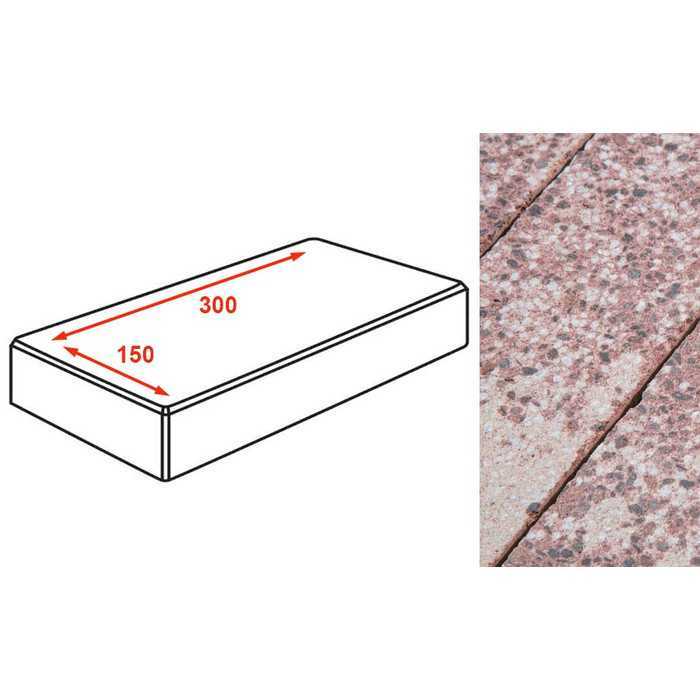 Плитка тротуарная Готика Granite FINERRO, картано, Сансет 300x150x80 мм