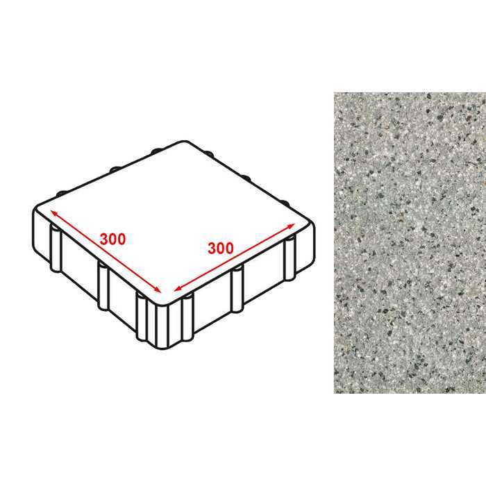 Плита тротуарная Готика Granite FERRO, Белла Уайт 300x300x80 мм