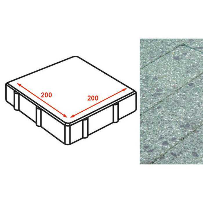 Плита тротуарная Готика Granite FINERRO, квадрат, Порфир 200x200x80 мм