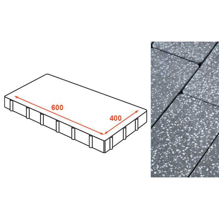 Плита тротуарная Готика Granite FINO, Суxовязский 600x400x80 мм