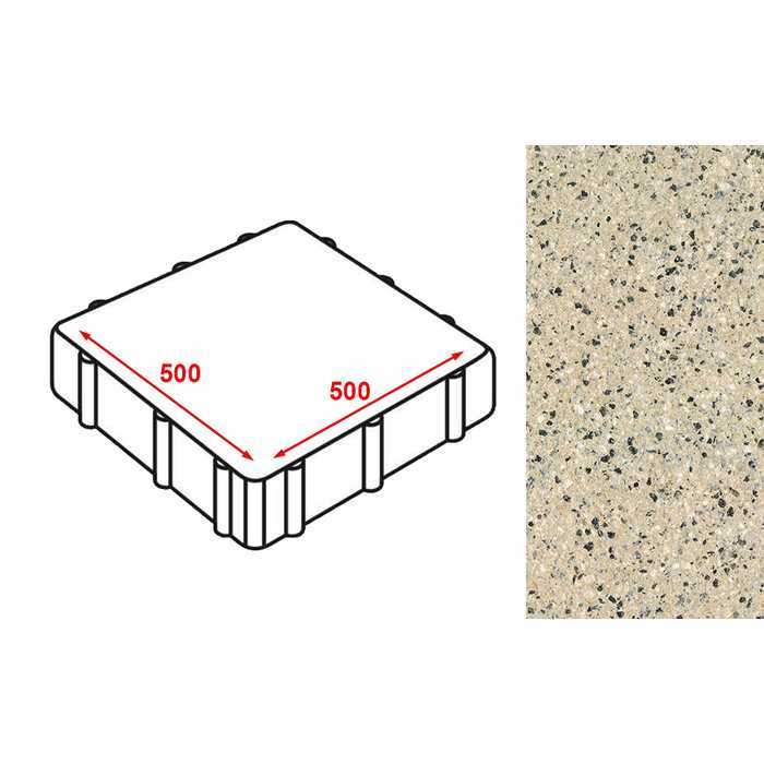Плита тротуарная Готика Granite FERRO, Жельтау 500x500x80 мм