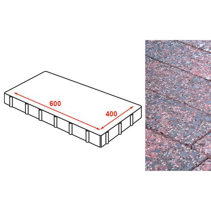 Плита тротуарная Готика Granite FINERRO, Дымовский 600x400x80 мм