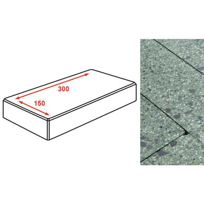Плитка тротуарная Готика Granite FINO, картано, Порфир 300x150x80 мм