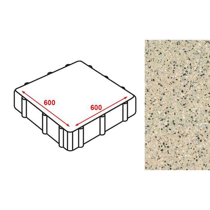 Плита тротуарная Готика Granite FERRO, Жельтау 600x600x80 мм